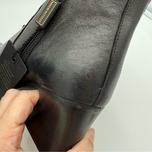 Emanuele Crasto Leather‎ Studded Pointed Toe Heeled Booties Ankle Boots 7.5 NWT - Picture 8 of 11